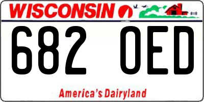 WI license plate 682OED