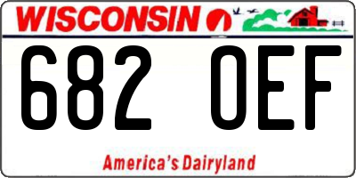 WI license plate 682OEF
