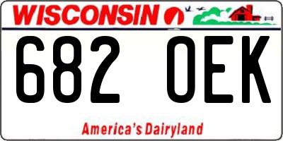 WI license plate 682OEK