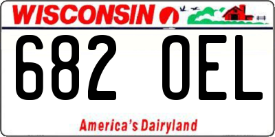 WI license plate 682OEL