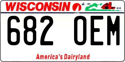 WI license plate 682OEM