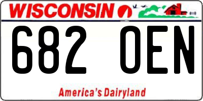 WI license plate 682OEN