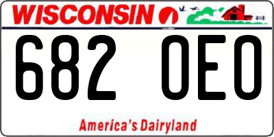 WI license plate 682OEO