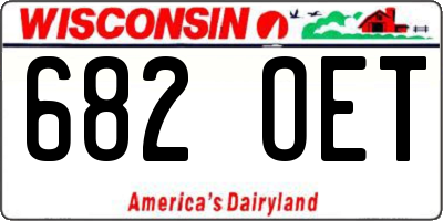 WI license plate 682OET