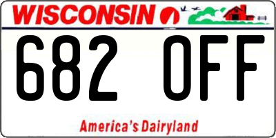 WI license plate 682OFF