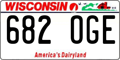 WI license plate 682OGE