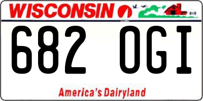 WI license plate 682OGI