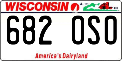 WI license plate 682OSO