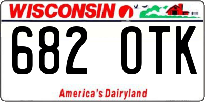 WI license plate 682OTK