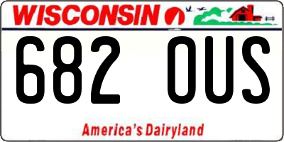 WI license plate 682OUS