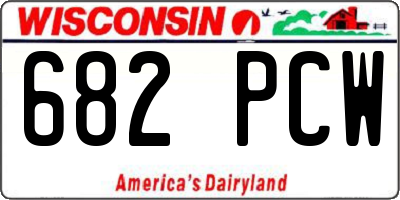 WI license plate 682PCW