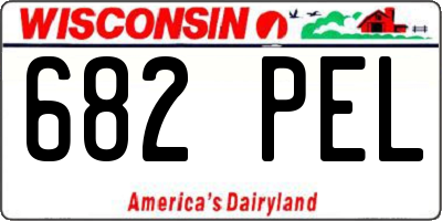 WI license plate 682PEL