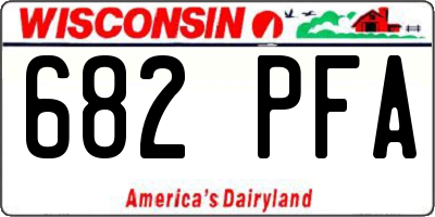 WI license plate 682PFA
