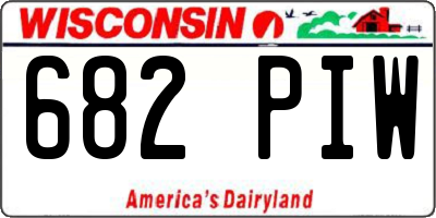 WI license plate 682PIW