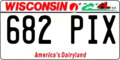 WI license plate 682PIX