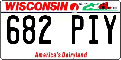 WI license plate 682PIY