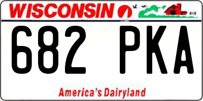 WI license plate 682PKA