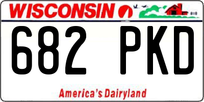 WI license plate 682PKD