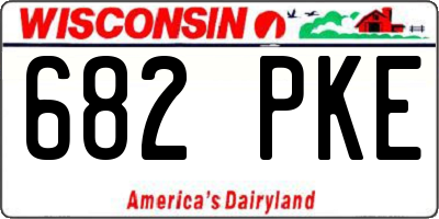WI license plate 682PKE