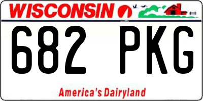 WI license plate 682PKG