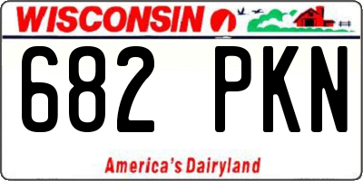 WI license plate 682PKN