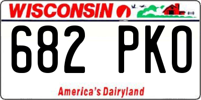 WI license plate 682PKO