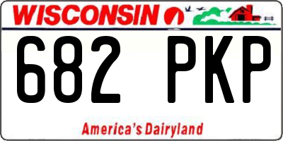 WI license plate 682PKP