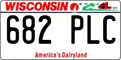 WI license plate 682PLC