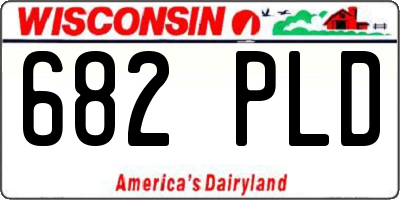 WI license plate 682PLD
