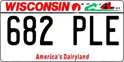WI license plate 682PLE