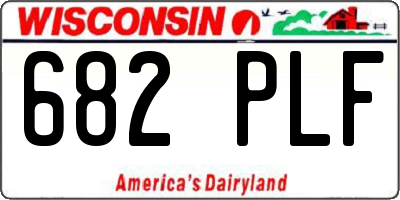 WI license plate 682PLF