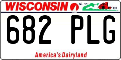 WI license plate 682PLG
