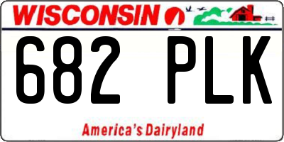 WI license plate 682PLK