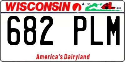 WI license plate 682PLM