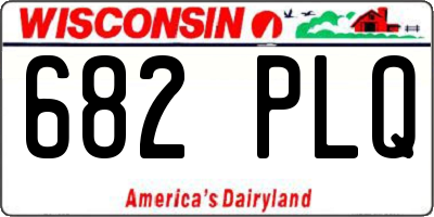 WI license plate 682PLQ