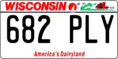 WI license plate 682PLY