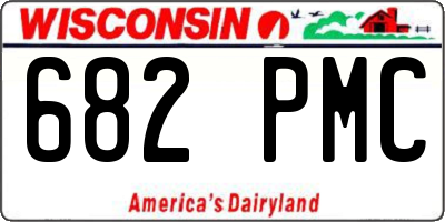 WI license plate 682PMC