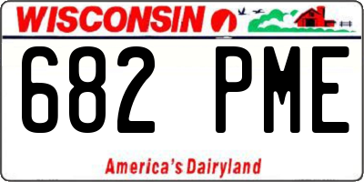 WI license plate 682PME