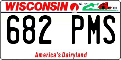 WI license plate 682PMS