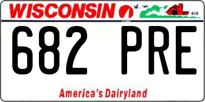 WI license plate 682PRE