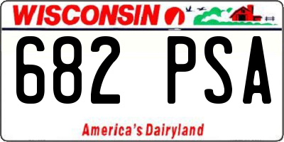 WI license plate 682PSA