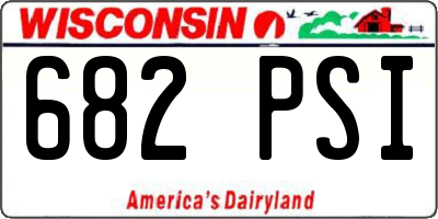 WI license plate 682PSI