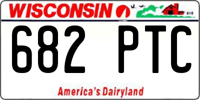 WI license plate 682PTC
