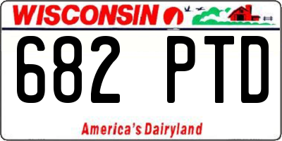 WI license plate 682PTD