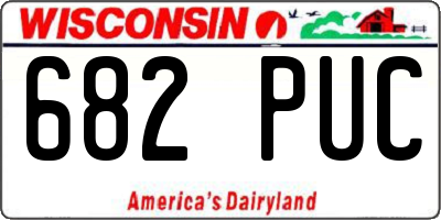 WI license plate 682PUC
