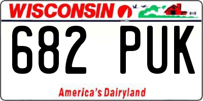 WI license plate 682PUK