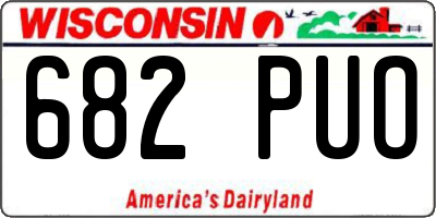 WI license plate 682PUO