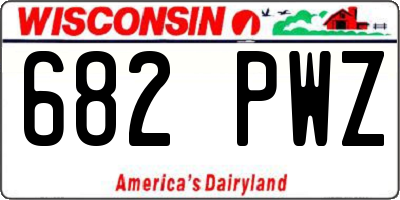 WI license plate 682PWZ