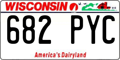 WI license plate 682PYC