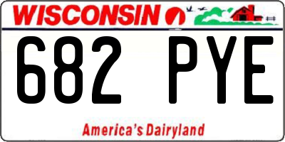 WI license plate 682PYE